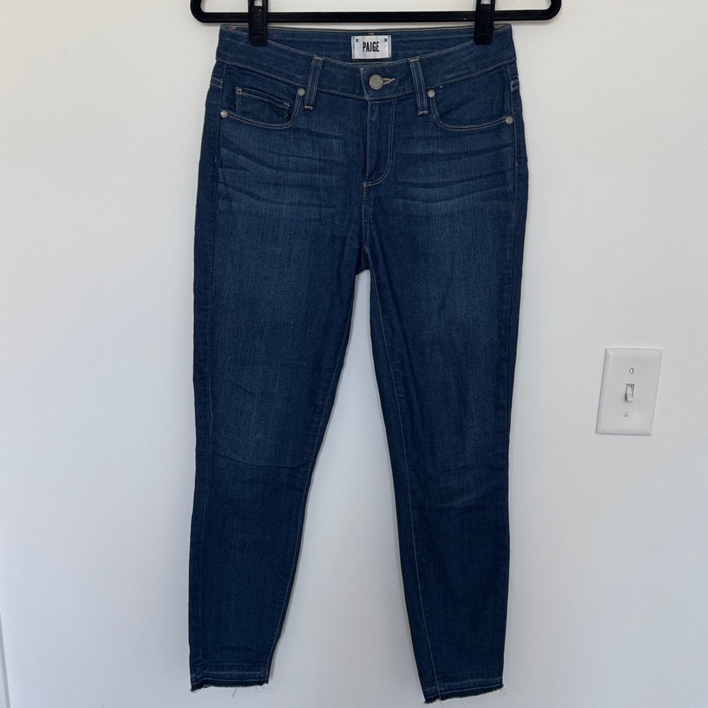PAIGE Verdugo Crop Women's Dark Blue Ankle Jeans - Size 28 - Picture 1 of 7
